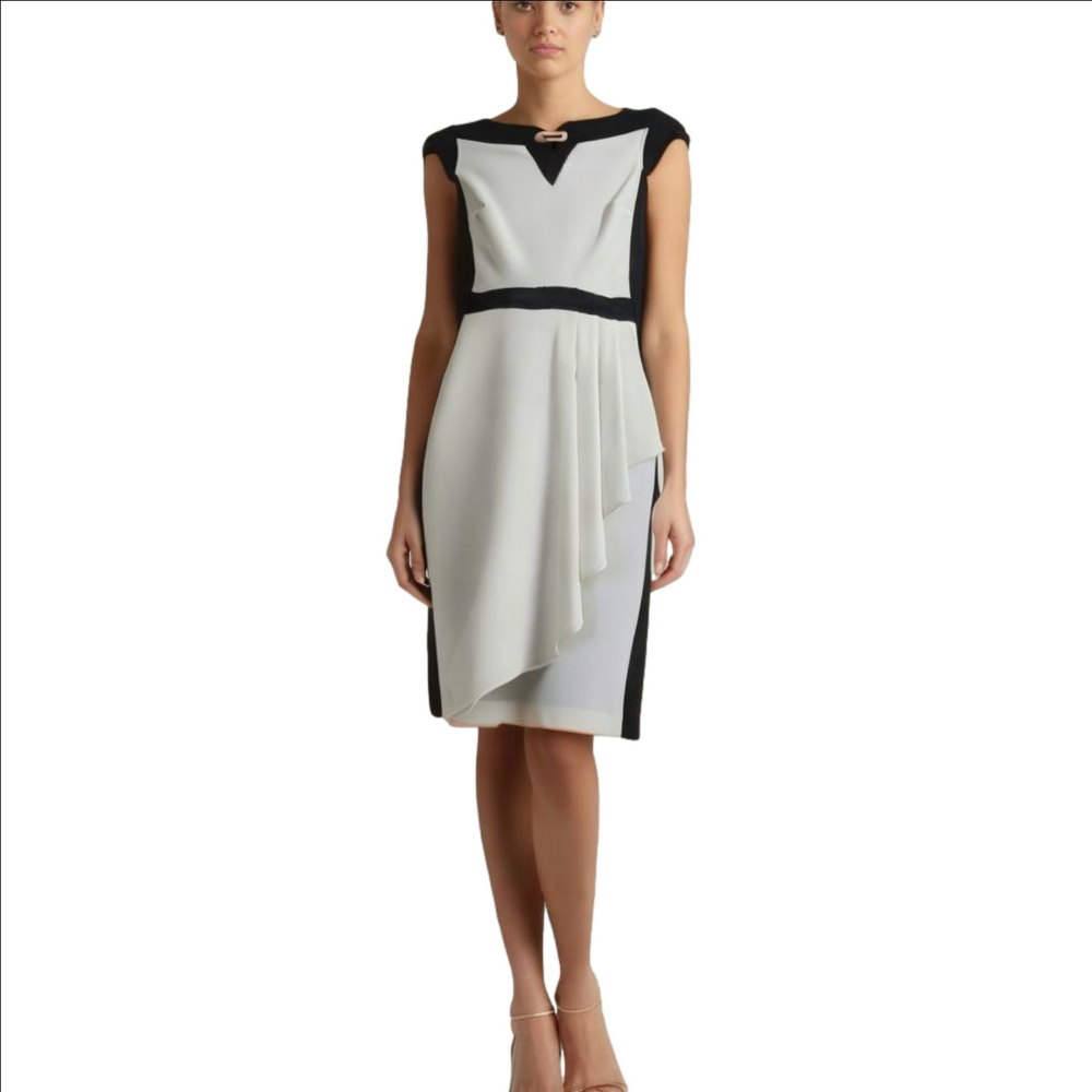 Joseph Ribkoff Dress size 4 black and white formal fitted midi pencil skirt - Picture 15 of 16